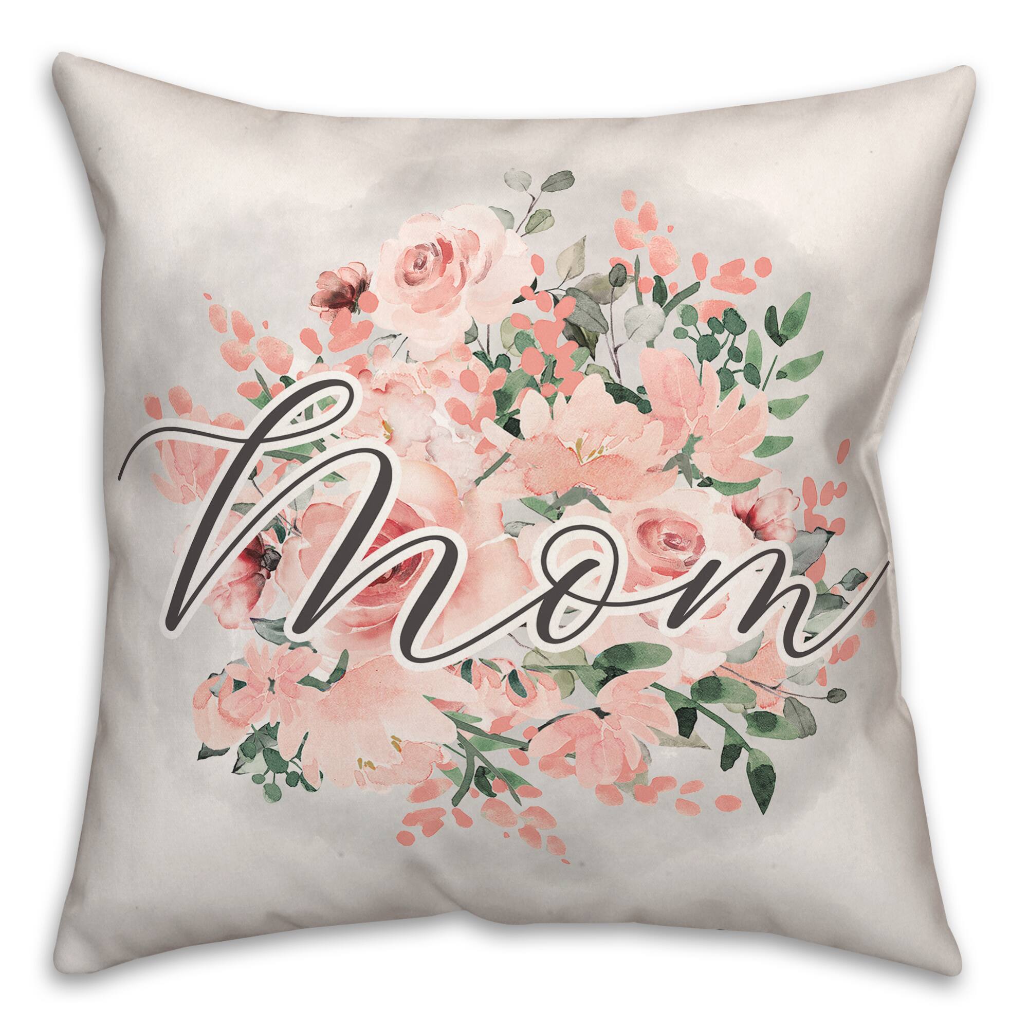 Mom Floral Throw Pillow